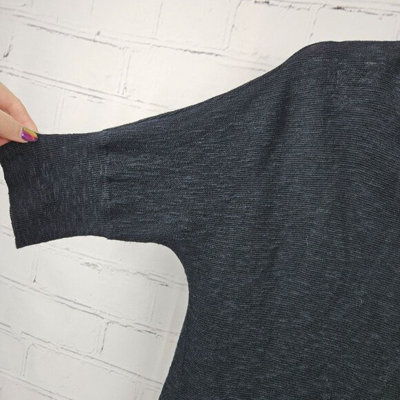 Eileen Fisher Sweater Top Womens L Linen Cotton Blend V Neck Short Sleeve Staple - Picture 11 of 11